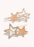 Marbelized Sparkle Star Duo Clip - Colors: Pink Irridescent Sparkle